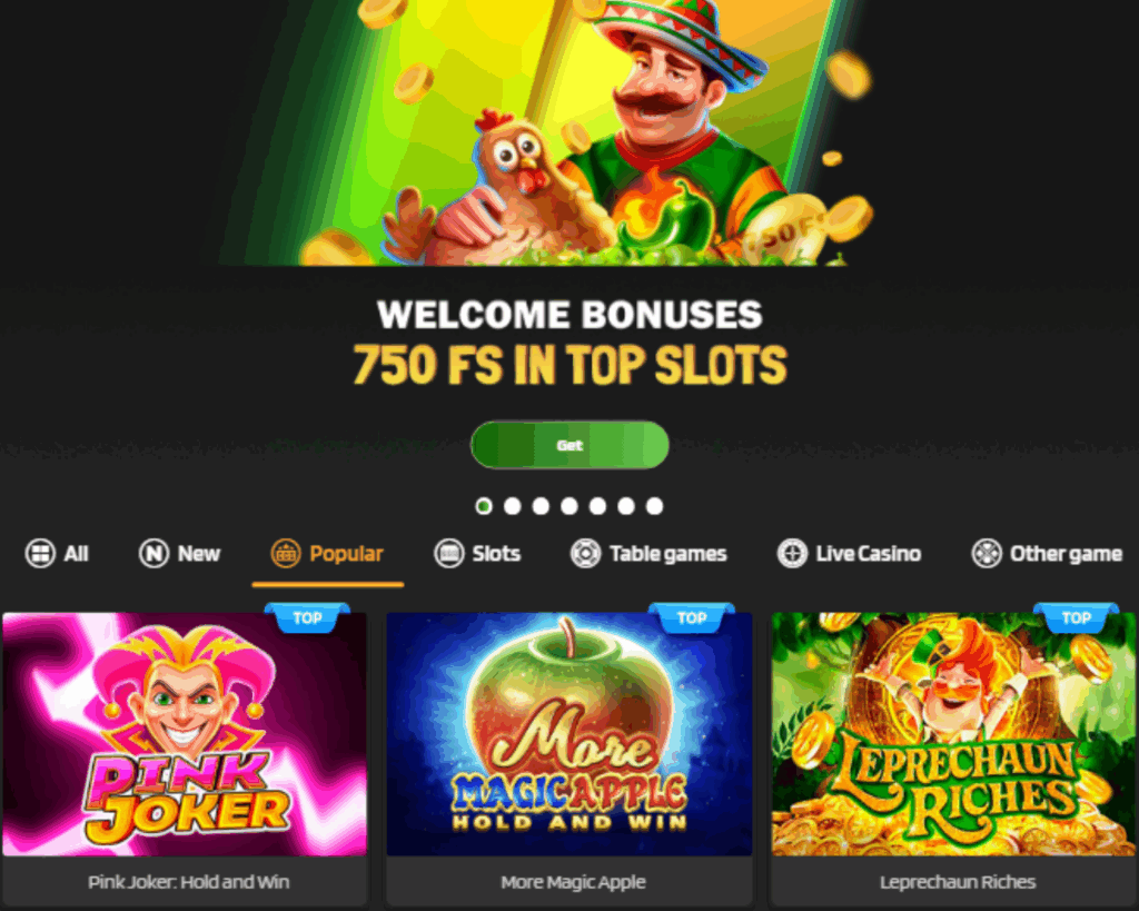 Richy Farmer Casino main page